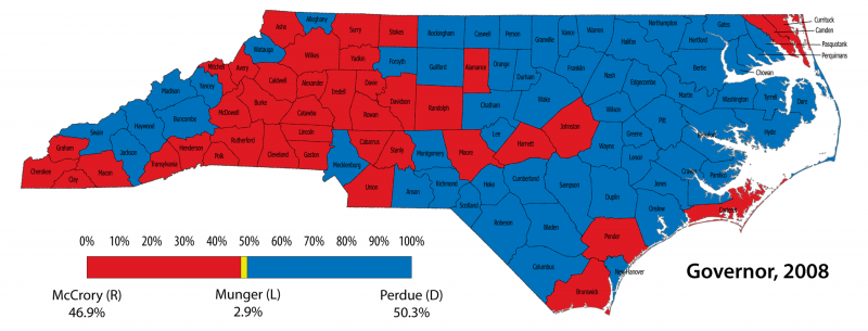 2008 NC Governor Election Returns Map 2008 NC Governor Election Returns Map