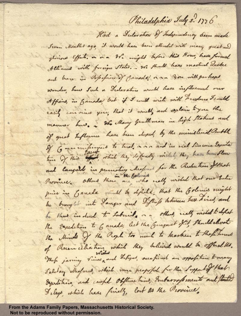 <img typeof="foaf:Image" src="http://statelibrarync.org/learnnc/sites/default/files/images/adams_had_declaration_p1.jpg" width="1307" height="1714" alt="Letter from John Adams to Abigail Adams, 3 July 1776 - Had a declaration..." title="Letter from John Adams to Abigail Adams, 3 July 1776 - Had a declaration..." /> <img typeof="foaf:Image" src="http://statelibrarync.org/learnnc/sites/default/files/images/adams_had_declaration_p1.jpg" width="1307" height="1714" alt="Letter from John Adams to Abigail Adams, 3 July 1776 - Had a declaration..." title="Letter from John Adams to Abigail Adams, 3 July 1776 - Had a declaration..." />