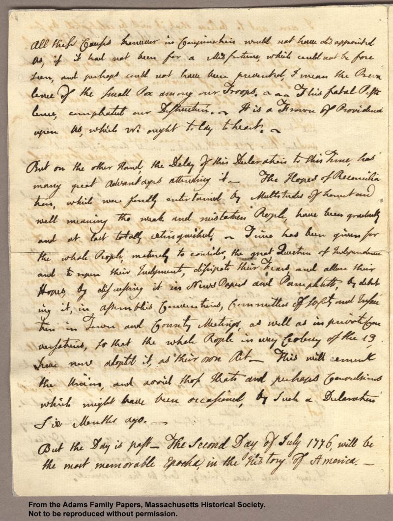 <img typeof="foaf:Image" src="http://statelibrarync.org/learnnc/sites/default/files/images/adams_had_declaration_p2.jpg" width="1307" height="1734" alt="Letter from John Adams to Abigail Adams, 3 July 1776 - Had a declaration..." title="Letter from John Adams to Abigail Adams, 3 July 1776 - Had a declaration..." /> <img typeof="foaf:Image" src="http://statelibrarync.org/learnnc/sites/default/files/images/adams_had_declaration_p2.jpg" width="1307" height="1734" alt="Letter from John Adams to Abigail Adams, 3 July 1776 - Had a declaration..." title="Letter from John Adams to Abigail Adams, 3 July 1776 - Had a declaration..." />