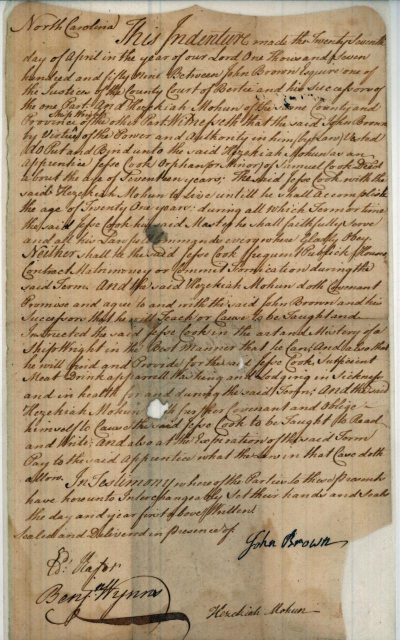 A colonial indenture A colonial indenture