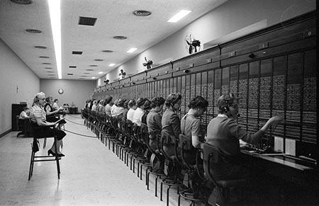 Sex-Segregated Jobs, Capitol Switchboard, Washington, D.C. (1959) This is an image of females working at at telephone switchboard at the Capitol, Washington, DC, 1959.