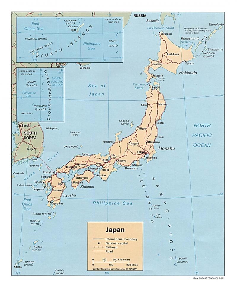 Political map of Japan Political map of Japan