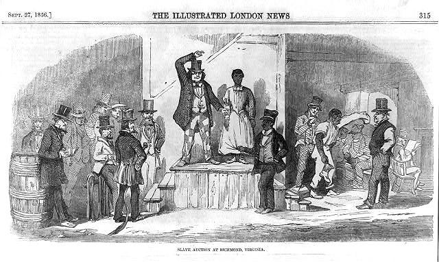 Slave auction at Richmond, Virginia Slave auction at Richmond, Virginia