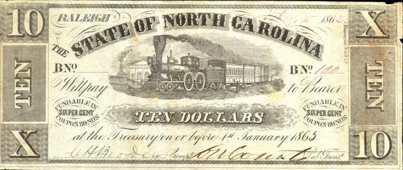 North Carolina 10-dollar note, 1862 North Carolina 10-dollar note, 1862