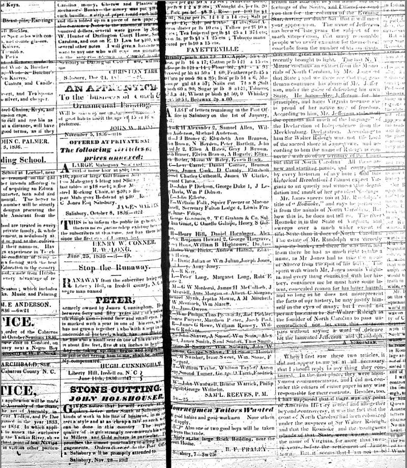 <img typeof="foaf:Image" src="http://statelibrarync.org/learnnc/sites/default/files/images/slave_ads_p2.jpg" width="1233" height="1420" alt="Carolina Watchman ads: January 7, 1837" title="Carolina Watchman ads: January 7, 1837" /> <img typeof="foaf:Image" src="http://statelibrarync.org/learnnc/sites/default/files/images/slave_ads_p2.jpg" width="1233" height="1420" alt="Carolina Watchman ads: January 7, 1837" title="Carolina Watchman ads: January 7, 1837" />
