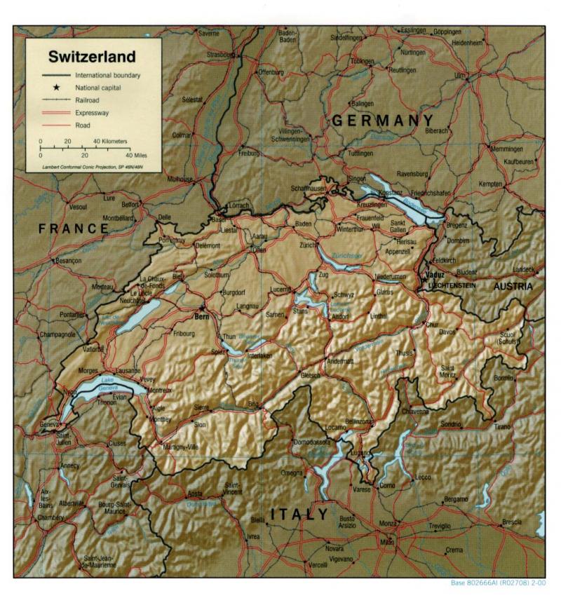 Switzerland (relief map) Switzerland (relief map)
