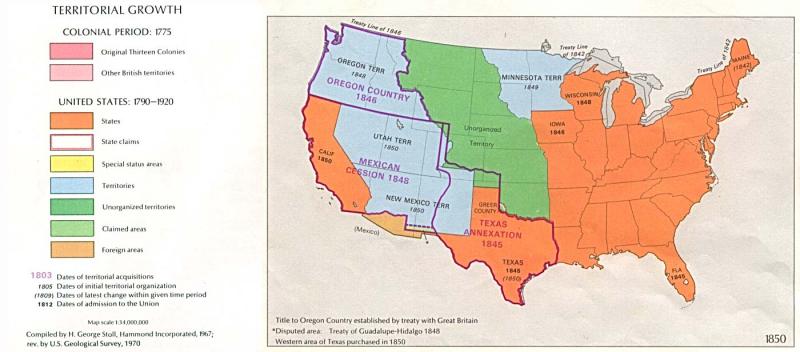 U.S. territorial growth, 1850 U.S. territorial growth, 1850