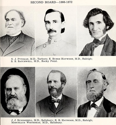 Some of the members of the second North Carolina Medical Board, 1866 to 1872.