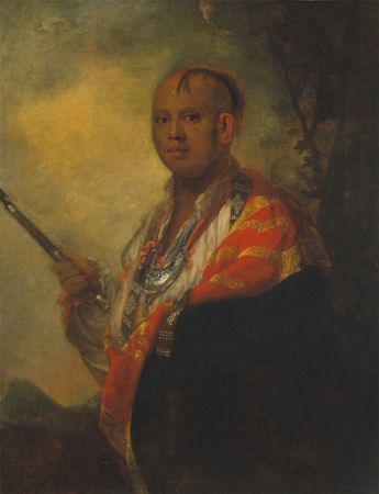 Portrait of Ostenaco, 1762, by Sir Joshua Reynolds. Currently on display at the Gilcrease Museum in Tulsa, Oklahoma. Usteneka