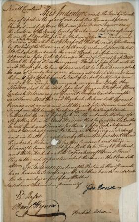 Indenture contract on parchment.