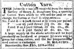 Clipping from the Fayetteville Observer. Courtesy of the NC Business Biography.