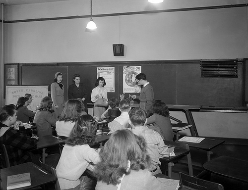 Dairy Council and Hugh Morson High School Class in 1948, Raleigh, NC. From the Albert Barden Collection, North Carolina State Archives, call #: N.53.16.2720. Dairy Council and Hugh Morson High School Class in 1948, Raleigh, NC. From the Albert Barden Collection, North Carolina State Archives, call #: N.53.16.2720.