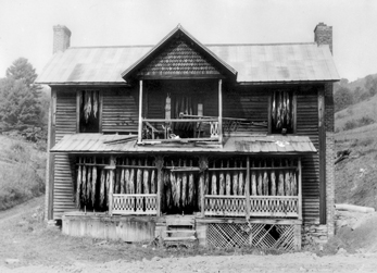 Abandoned dwelling being used as a curing barn for burley tobacco in Watauga County, 1960. North Carolina Collection, University of North Carolina at Chapel Hill Library. Abandoned dwelling being used as a curing barn for burley tobacco in Watauga County, 1960. North Carolina Collection, University of North Carolina at Chapel Hill Library.