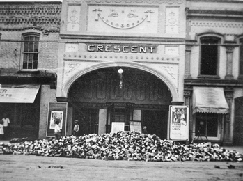 The results of a tin can drive in front of the Crescent Theater in Statesville during World War I. North Carolina Collection, University of North Carolina at Chapel Hill Library. The results of a tin can drive in front of the Crescent Theater in Statesville during World War I. North Carolina Collection, University of North Carolina at Chapel Hill Library.