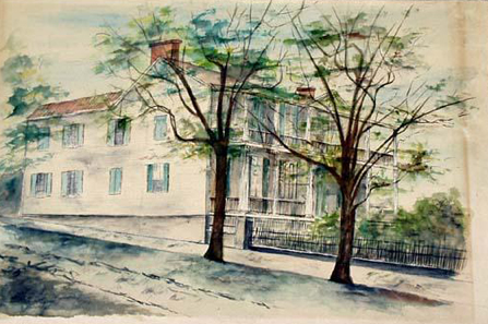 Painting of the Burgwin-Wright House. Image courtesy of the North Carolina Museum of History.